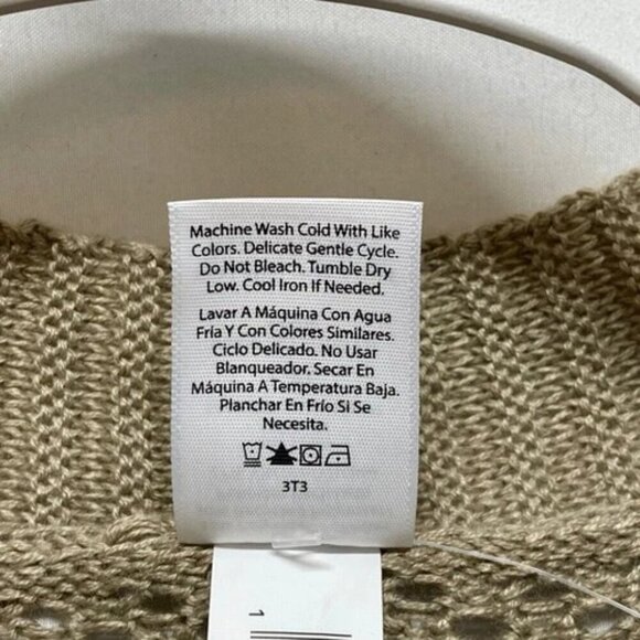 Time and Tru Women's L/XL Open Front Sleeveless Cardigan Beige Loose Knit NWT - Picture 8 of 11